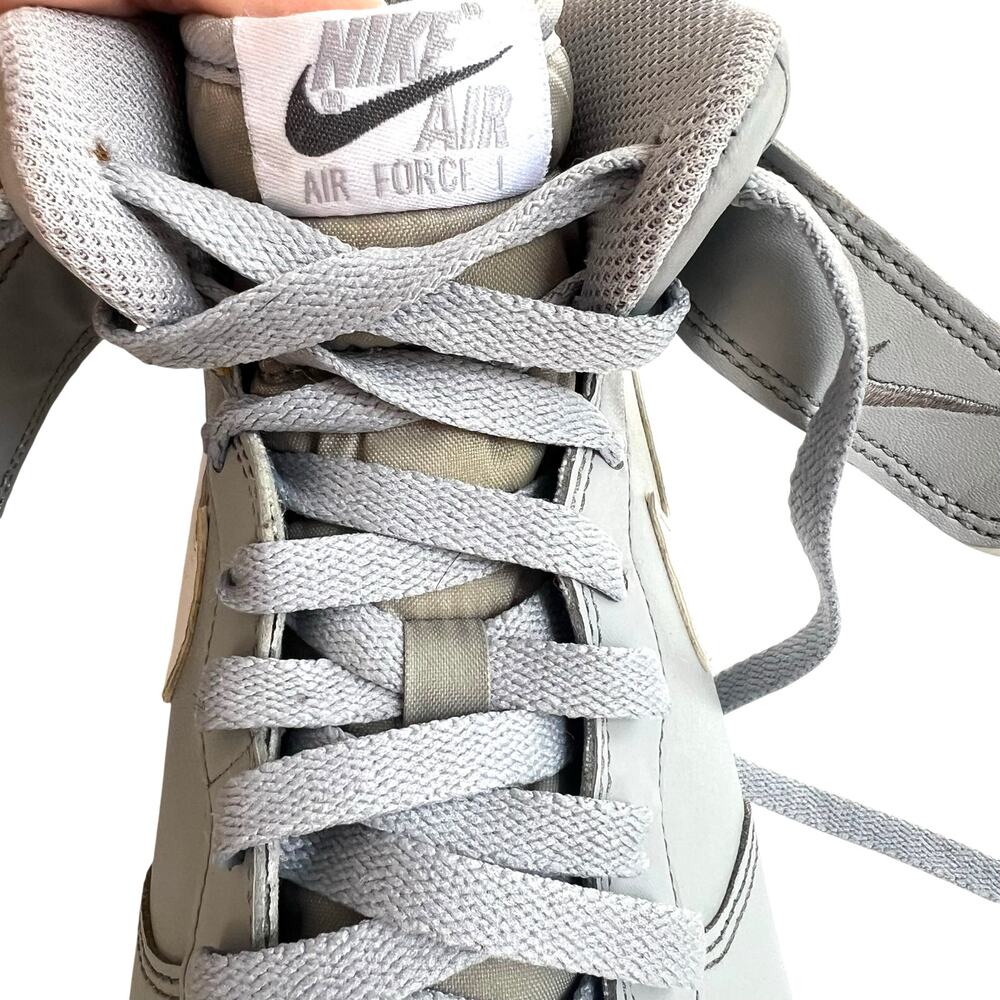 Nike Air Force 1 Mid Wolf Grey Leather Men’s 10.5 Classic Basketball Shoes
